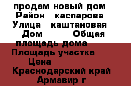 продам новый дом › Район ­ каспарова › Улица ­ каштановая › Дом ­ 329 › Общая площадь дома ­ 89 › Площадь участка ­ 5 › Цена ­ 2 400 000 - Краснодарский край, Армавир г. Недвижимость » Дома, коттеджи, дачи продажа   . Краснодарский край